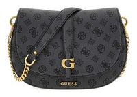 Thumbnail for GUESS Kuba Tri Compartment Flap Shoulder Bag Charcoal Logo im Sale