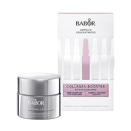 Collagen Booster Routine, DOCTOR BABOR Collagen Booster Cream, Anti-Falten Feuchtigkeitscreme für jede Haut, Straffend, 50 ml + BABOR Collagen Booster Serum Ampulle, Anti-Aging für das Gesicht, 7x2 ml im Sale