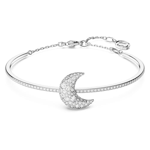 Swarovski Luna Armband, Rhodiniertes Damenarmband mit Mond-Motiv und Strahlenden Swarovski Kristallen im Sale