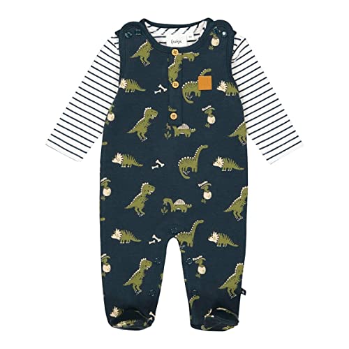 Feetje Baby Strampler 2tlg. Strampelanzug Dino Langarmshirt navy beige Gr. 50 im Sale