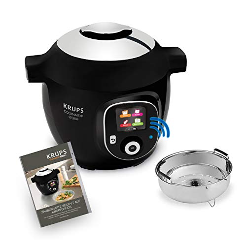 Krups CZ7158 Cook4Me+ Connect Multikocher | 1600 Watt | elektrischer Schnellkochtopf | inkl. kostenlose App | Bluetooth Steuerung | 4 Liter Fassungsvermögen | Schwarz/Chrom im Sale