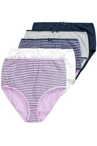 Thumbnail for Ulla Popken Damen 5er, Maxi-Brief, Stripes Slip, Nachtblau, 54-56 im Sale