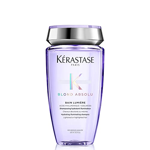 Kérastase Shampoo für blondes Haar für mehr Glanz, Haarbad mit feuchtigkeitsspendender Hyaluronsäure, Bain Lumière, Blond Absolu, 250 ml im Sale