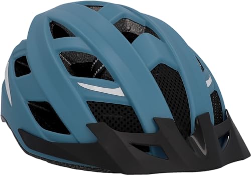 FISCHER Erwachsene Fahrradhelm Urban Plus Chicago Radhelm, Cityhelm mit integriertem LED-Rücklicht, Blau, L/XL, 58-61 cm im Sale