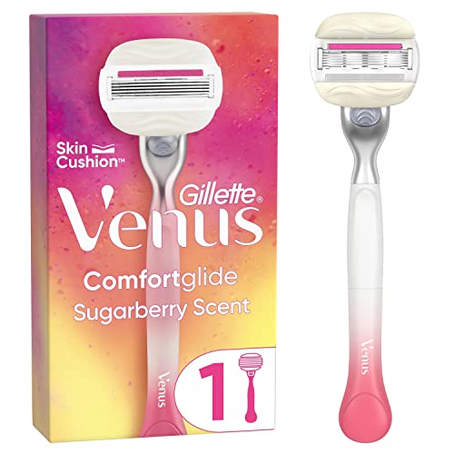 Gillette Venus Comfortglide Festival Rasierer Damen, Damenrasierer + 1 Rasierklinge mit 5-fach Klinge, die für eine gründliche Rasur und vollkommen glatte Haut sorgen