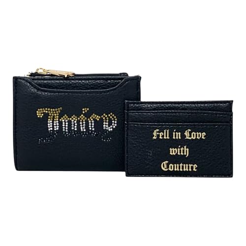 Juicy Couture Faltbare Geldbörse mit ausziehbarem Kartenhalter (Lakritz mit Ombré-Steinen), Lakritz mit Ombre-Steinen, Einheitsgröße, Juicy Couture Geldbörse im Sale