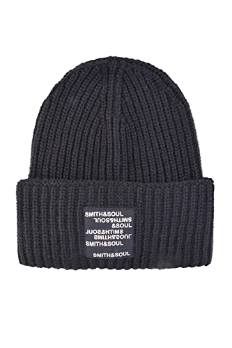 Smith & Soul Knitted HAT with Patch Black - One Siz im Sale