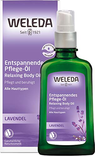 WELEDA Bio Lavendel Entspannendes Pflege-Öl, ätherisches Naturkosmetik Massage- und Körperöl aus Lavendel und Entspannung für den Körper mit angenehm beruhigendem Duft (1 x 100 ml) im Sale