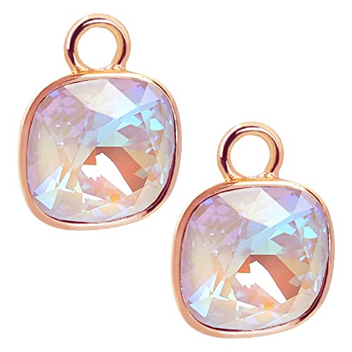 Charm Anhänger 2 Stück Rosegold 925 Sterling Silber Türkis für Creolen Markenkristalle NOBEL SCHMUCK im Sale