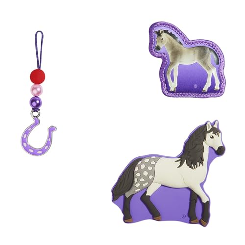 Step by Step Magic MAGS Schleich Horse Club, Andalusier, lila, 3-TLG, 2 Magnet-Applikationen & 1 Anhänger im Sale