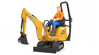 Thumbnail for bruder 62002 - JCB Mikrobagger 8010 Cts mit Bauarbeiter - 1:16 Baustelle Baufahrzeug Löffelbagger Minibagger Arbeiter bworld Baumaschine Spielzeug-Figur