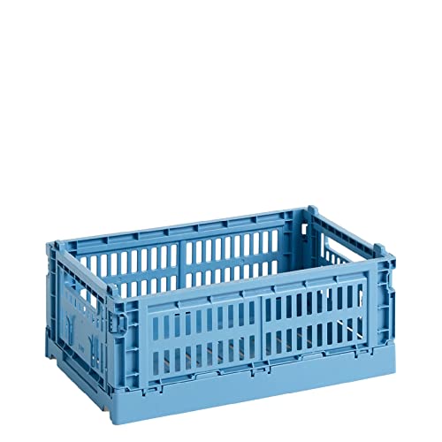 Hay Transportbox Colour Crate aus recyceltem Polypropylen in der Farbe Sky blue im Sale