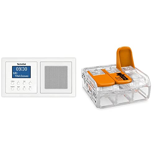 TechniSat DIGITRADIO UP 1 - DAB+ Unterputzradio zur Anbringung in jeder Doppel Unterputzdose, weiß & WAGO® Klemme, 3-Leiter, 4 mm², Verbindungsklemmen mit Hebel, 221-413 (50 Stück)