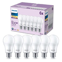 Thumbnail for PHILIPS LED E27 Lampen 6-er Pack (100 W), matte LED Lampen mit warmweißem Licht, energiesparende LED Beleuchtung mit langer Nutzlebensdauer im Sale