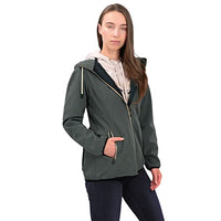 Thumbnail for Knuffelwuff Damen Softshell Jacke Manhattan Größe: XL / 42 Khaki - Leichte atmungsaktive wasserabweisende Jacke mit extra vielen Taschen für Outdoor, Wandern, Reisen, Gassi gehen - Windbreaker