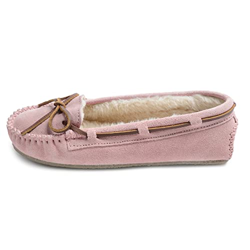 Minnetonka Damen Cally Kunstfell Slipper, pink blush, EU im Sale