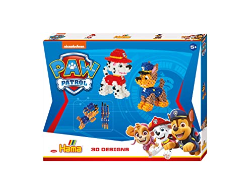 Hama Perlen 7920 Bügelperlen Paw Patrol, großes Geschenkset mit 3D Motiven, ca. 4000 Midi-Perlen, 5 mm Durchmesser, für Kinder ab 5 Jahren