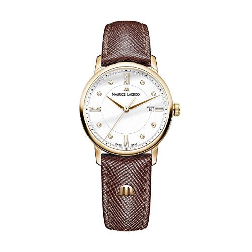 Maurice Lacroix Damen Analog Quarz Uhr mit Leder Armband EL1094-PVP01-150-1 im Sale