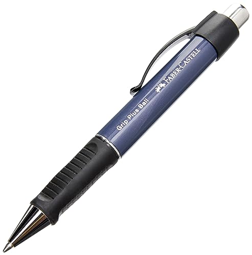 Faber-Castell 140732 - Kugelschreiber GRIP PLUS BALL, Mine M, Schaftfarbe blau metallic, Tintenfarbe blau, 1 Stück im Sale