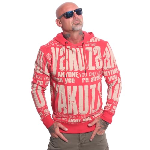 Yakuza Herren Anyone Allover Kapuzenpullover, Ribbon Red, im Sale