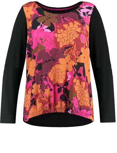 Samoon Damen Langarmshirt mit floraler Blusenfront Langarm floral Amazing Pink Gemustert 46 im Sale