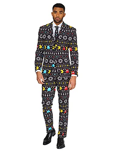 OppoSuits Weihnachtsanzüge für Herren – Besteht aus Sakko, Hose und Krawatte, Pac-Man, 50 EU im Sale