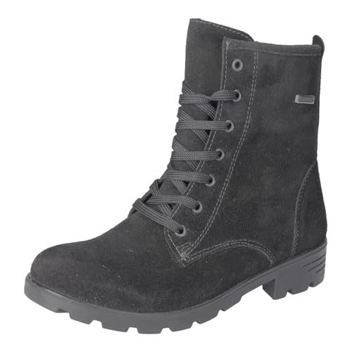 RICOSTA Mädchen Combat Boots DISERA, Kinder Stiefeletten, Weite: Mittel, lose Einlage, RicostaTEX, schnürstiefel, Winterstiefel, schwarz (090), 39 EU im Sale