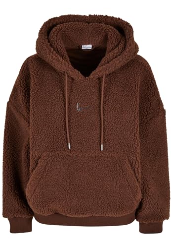 Karl Kani Damen KW223-058-2 Small Signature Teddy OS Hoddie Dark Brown im Sale