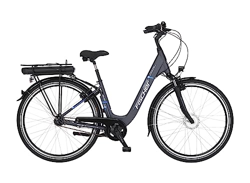 FISCHER E-Bike City, CITA ECU 1401 Elektrofahrrad für Damen und Herren, RH 44 cm, Frontmotor 32 Nm, 36 V Akku, anthrazit matt, 28 Zoll im Sale