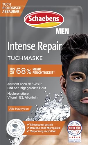 Schaebens Men Intense Repair Tuchmaske mehr Feuchtigkeit für alle Hauttypen.