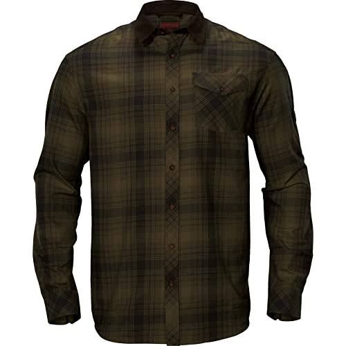 Härkila | Driven Hunt Flannel Hemd | Professionelle Jagd Kleidung & Jagd Zubehör für Herren & Damen | Skandinavische Qualität Made to Last | Olive Green Check, im Sale