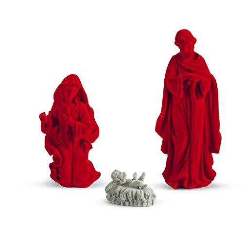 sompex - FARBA, Skulptur heilige Familie 3er Set -rot, grau (33751)