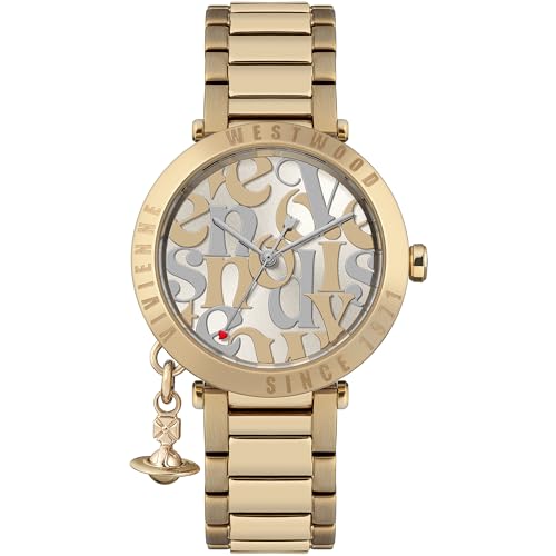 Vivienne Westwood Orb Logomania Damen-Quarzuhr, 32 mm, champagnerfarben, Traditionell im Sale