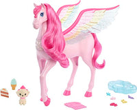 Thumbnail for Barbie Rosa Pegasus mit 10 Zubehörteilen inklusive Welpe, geflügeltes Pferde-Spielzeug mit Lichtern und Geräuschen, Hauch von Magie im Sale