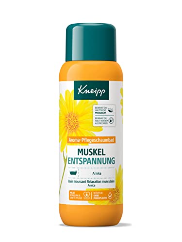 Kneipp Aroma-Pflegeschaumbad Muskel Entspannung - Badezusatz mit wertvollem Extrakt der Arnika & natürlichen ätherischen Ölen aus Cabreuva, Rosmarin & Pinus-Arten - wärmendes Badeerlebnis - 400ml im Sale