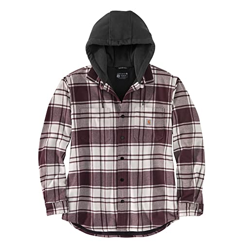 Carhartt Herren Flannel Fleece Lined Hooded Shirt Jac, Malt, im Sale