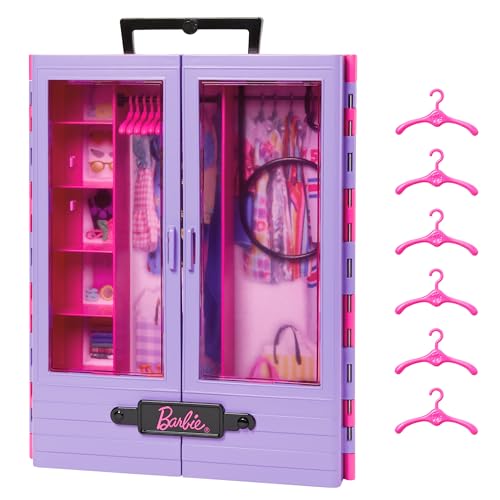 Barbie Kleiderschrank, Ultimate Closet, zum Organisieren Kleidung und Accessoires, inkl. Kleiderbügel, Spielzeug ab 3 Jahre, HJL65 im Sale