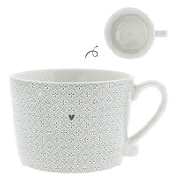 Thumbnail for Bastion Collections Tasse mit Henkel little Mosaic Keramik weiss titane Keramiktasse Geschirr Küche gedeckter Tisch BC Cup, RJ/CUP 083 BT