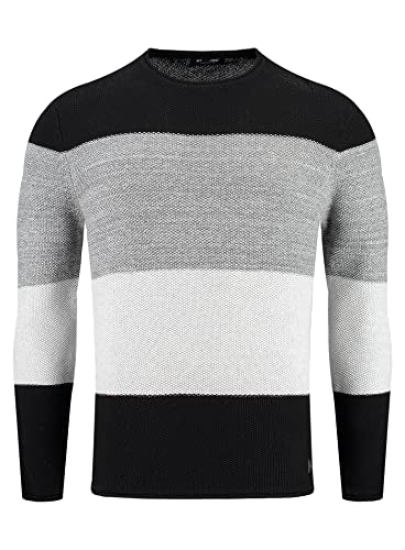 KEY LARGO Herren JOGI Round Neck Pullover, Black (1100), im Sale