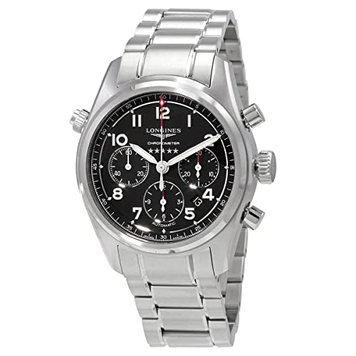 Longines Spirit Chronograph Automatik schwarzes Zifferblatt Herrenuhr L3.820.4.53.6, schwarz, Chronograph im Sale