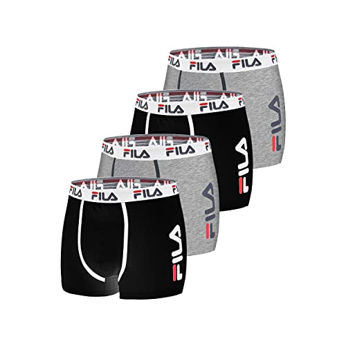 Fila Herren Boxer FI/1BCX4/FU5040 Boxershorts,4-er pack,black N, im Sale