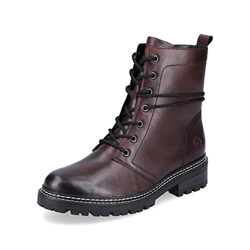 Remonte Damen Combat Boots D0B75, Frauen Stiefeletten,lose Einlage,schnürstiefel,Winterstiefel,Winterschuhe,warm,gefüttert,Stiefel,rot (35),38 EU im Sale