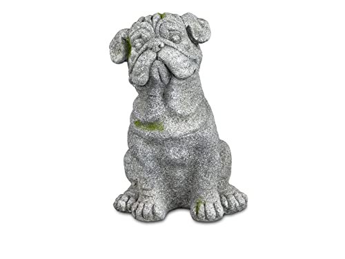 formano Hund sitzend Mops cm Gartendekoration steingrau Skulptur Figur im Sale