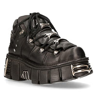 Thumbnail for New Rock 106 S1 Unisex Gothic Punk Schwarz Metallic Plateau Mode Stiefeletten 37 im Sale