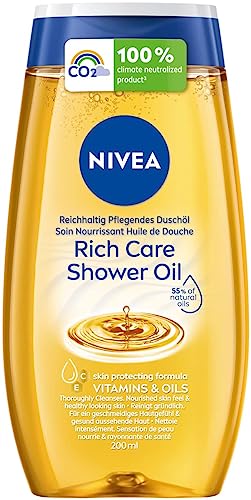 NIVEA Reichhaltig Pflegendes Duschöl (200 ml), sanftes Duschgel mit natürlichen Ölen und Vitaminen, reichhaltige Pflegedusche für ein geschmeidiges Hautgefühl im Sale