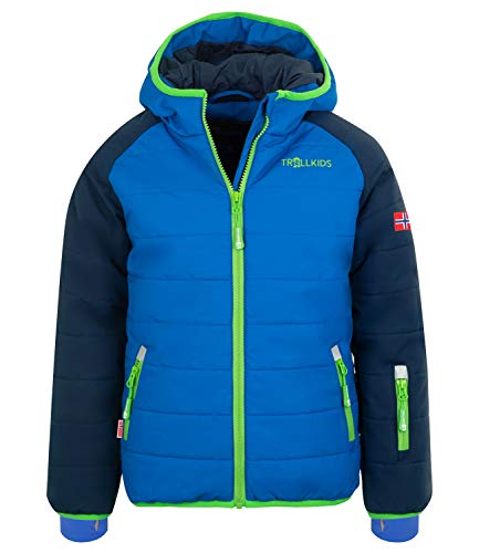 Trollkids Hafjell PRO Skijacke, Marineblau/Mittelblau/Grün, im Sale