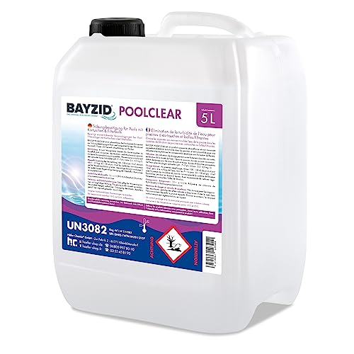 Höfer Chemie 1 x 5 L BAYZID® Poolclear - Trübungsbeseitigung für Pool Filter mit Kartuschen & Filterballs/Filterbälle