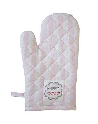 Krasilnikoff Oven Glove pink Big Stripes