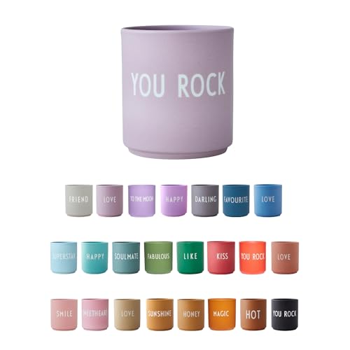 Design Letters kaffeebecher FREUNDSCHAFT | YOU ROCK | Tasse mit Spruch | Dänisches Design Lieblingsbecher zu Geschenke für Frauen, männer | Kaffeebecher Porzellan | Dekorativer kaffebecher im Sale