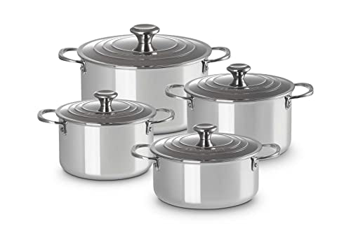 Le Creuset 5-teiliges Topfset aus 3-ply PLUS Edelstahl, 96605300000000, Silber im Sale